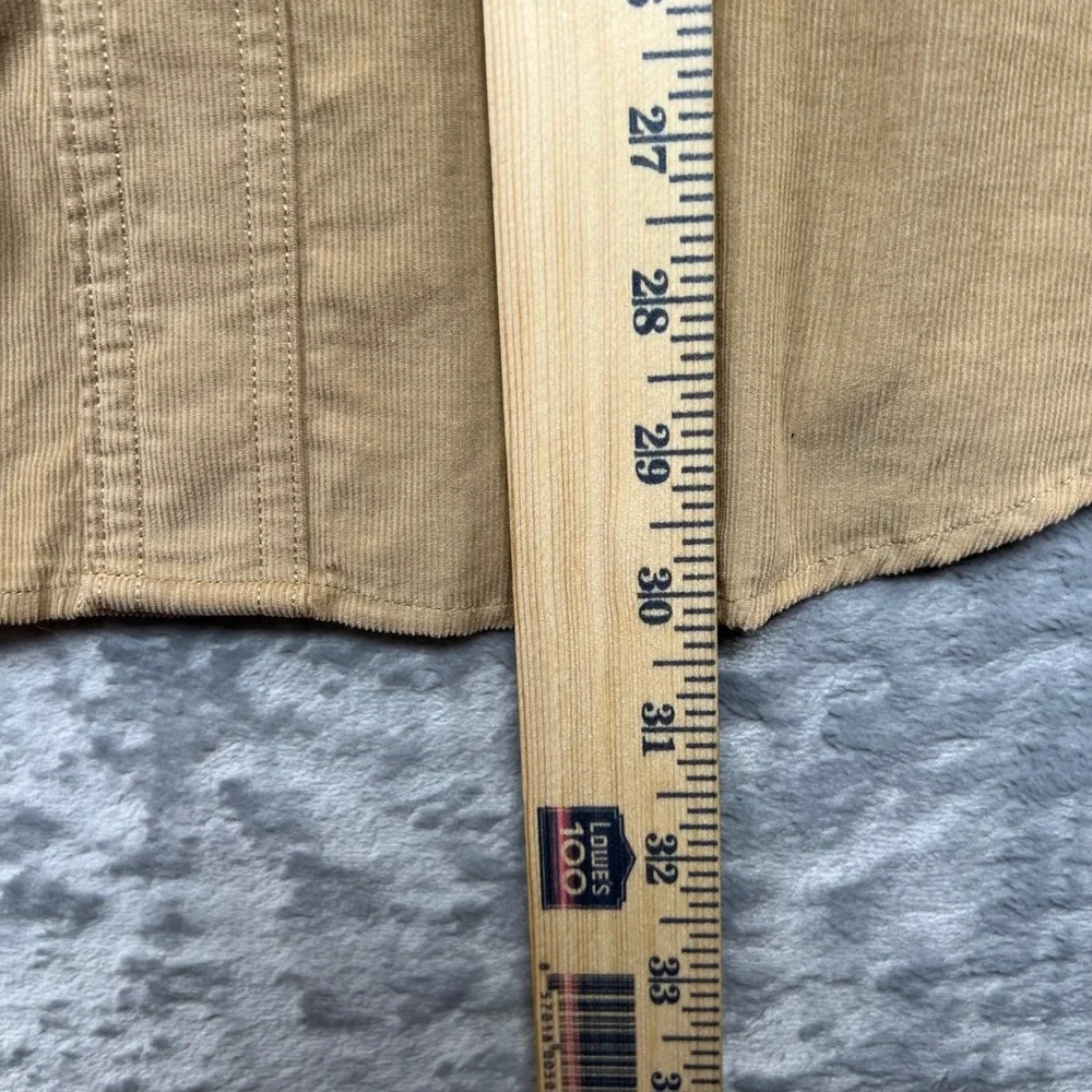 Banana Republic Western Shirt Mens Medium Tan Corduroy Snap Front Organic Cotton